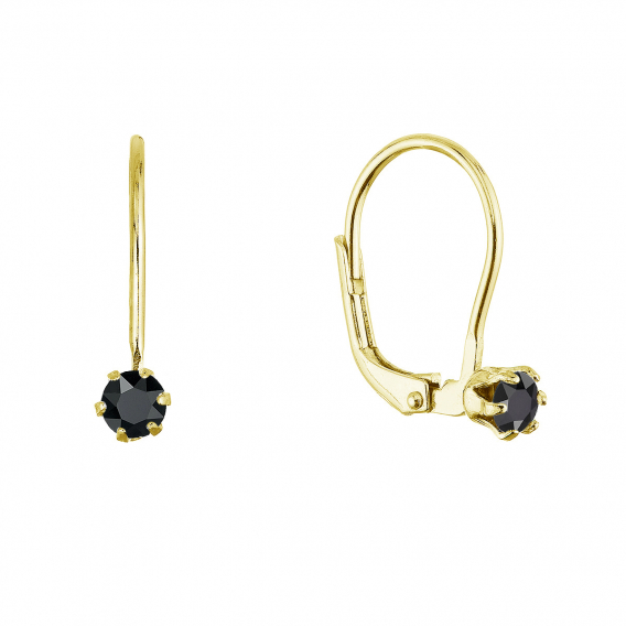 Obrázok pre Pozlátené visiace náušnice s Preciosa kryštálom 31322.3 jet