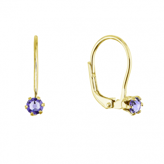 Obrázok pre Pozlátené visiace náušnice s Preciosa kryštálom 31322.3 tanzanite