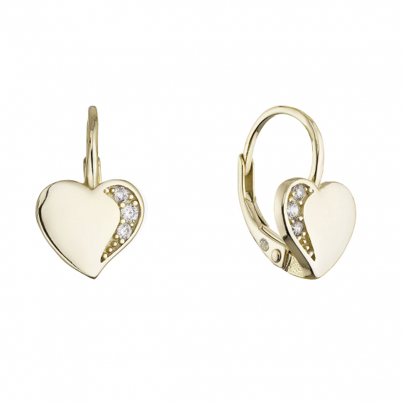 Obrázok pre Pozlátené visiace náušnice srdiečka 11785.1