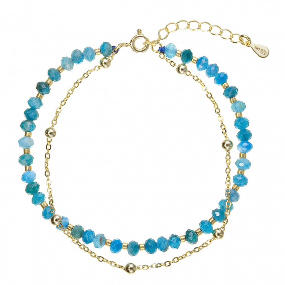 Obrázok pre Pozlátený dvojitý náramok s apatitmi 13115.3