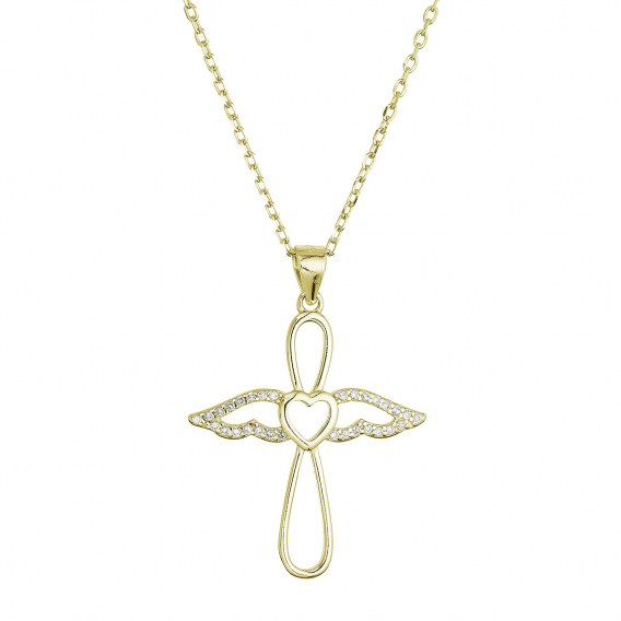 Obrázok pre Pozlátený náhrdelník anjel so srdiečkom 12124.1