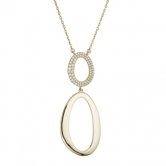 Obrázok pre Pozlátený náhrdelník dvojitý ovál 12178.1
