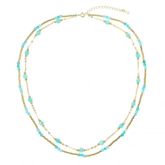 Obrázok pre Pozlátený náhrdelník s amazonitmi 12183.3