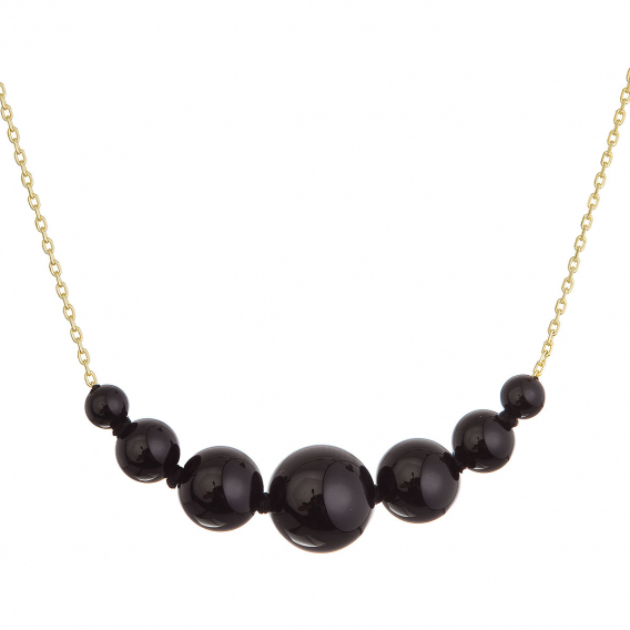 Obrázok pre Pozlátený náhrdelník s onyxom 12187.3