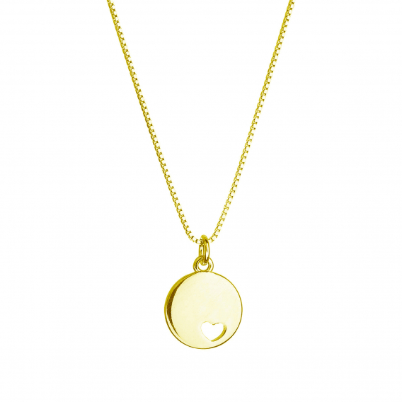 Obrázok pre Pozlátený náhrdelník s príveskom placička so srdiečkom 62006