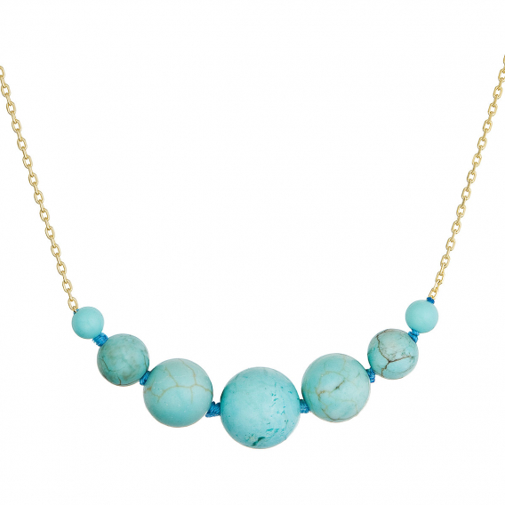 Obrázok pre Pozlátený náhrdelník s tyrkysom 12187.3