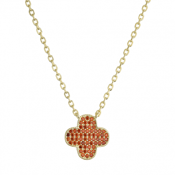 Obrázok pre Pozlátený náhrdelník štvorlístok 12182.3 oranžový