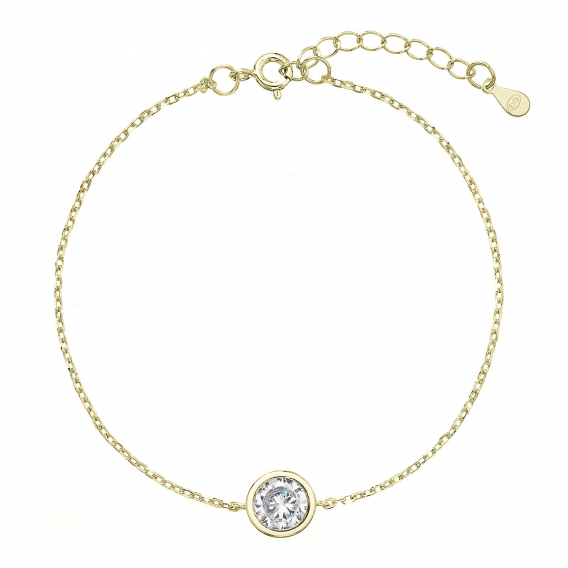 Obrázok pre Pozlátený náramok retiazka s jedným zirkónom 13025.1
