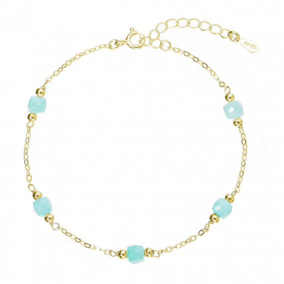 Obrázok pre Pozlátený náramok s amazonitmi 13111.3