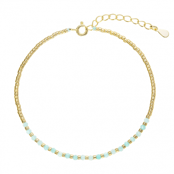 Obrázok pre Pozlátený náramok s amazonitmi 13112.3