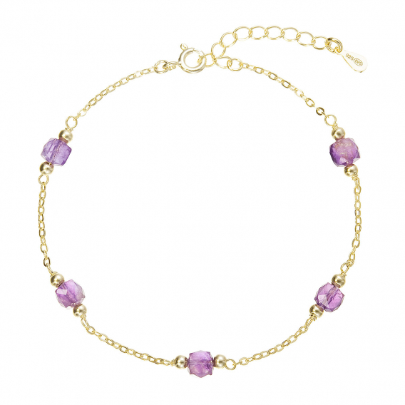 Obrázok pre Pozlátený náramok s ametystmi 13111.3