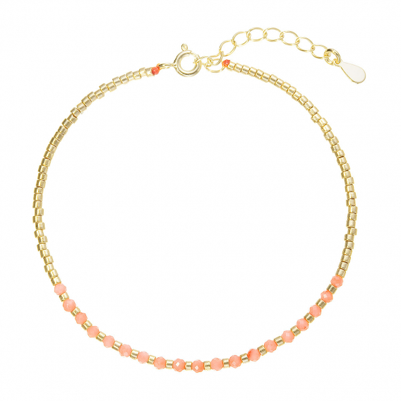 Obrázok pre Pozlátený náramok s oranžovými koralmi 13112.3