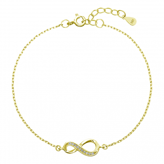 Obrázok pre Pozlátený náramok so zirkónmi nekonečno 13009.1