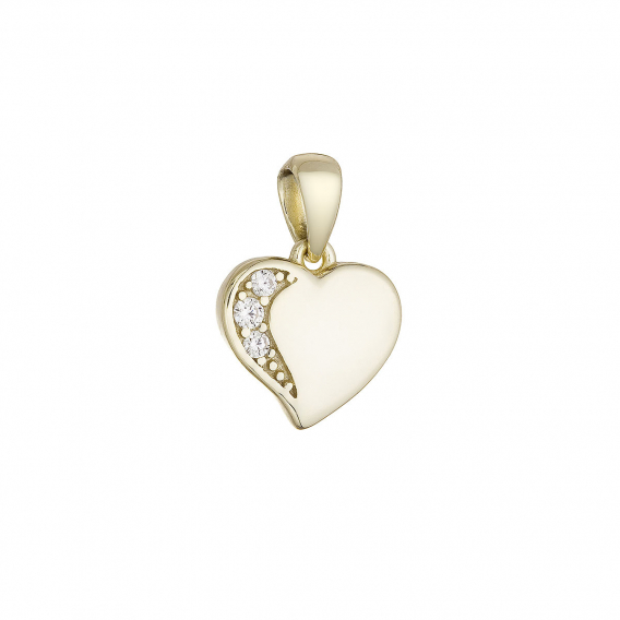 Obrázok pre Pozlátený prívesok elegantné srdce so zirkónmi 14069.1