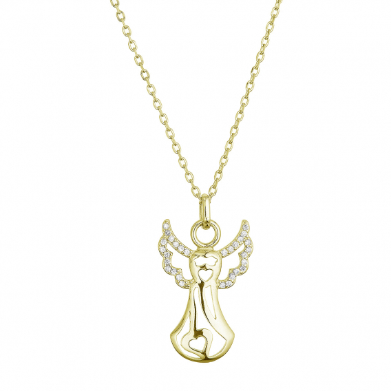 Obrázok pre Pozlátený strieborný náhrdelník anjel 12122.1