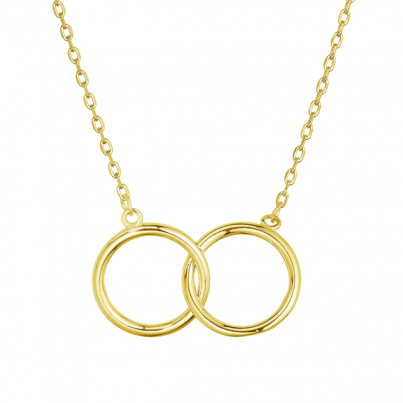 Obrázok pre Pozlátený strieborný náhrdelník s krúžkami 62026