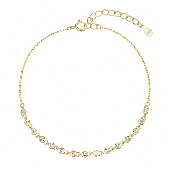 Obrázok pre Pozlátený strieborný náramok s malými zirkónmi 13031.1