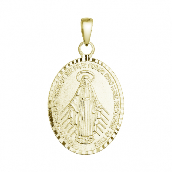 Obrázok pre Pozlátený strieborný prívesok madailón Madonka 64089