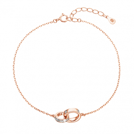 Obrázok pre Pozlátený strieborný Rose Gold náramok krúžky so zirkónmi 13032.1 crystal
