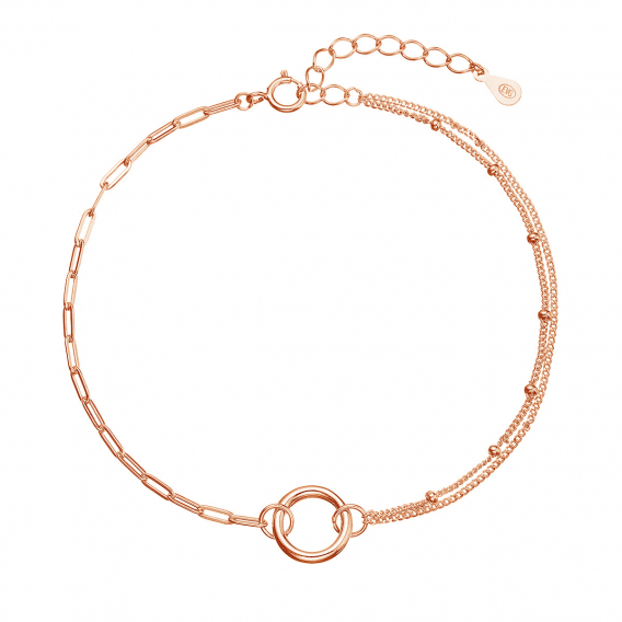 Obrázok pre Pozlátený strieborný Rose Gold náramok krúžok 63013 rose