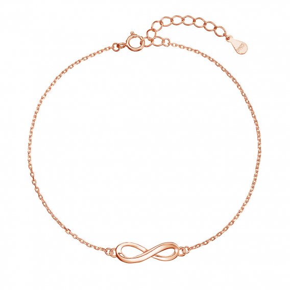 Obrázok pre Pozlátený strieborný Rose Gold náramok nekonečno 63010 rose