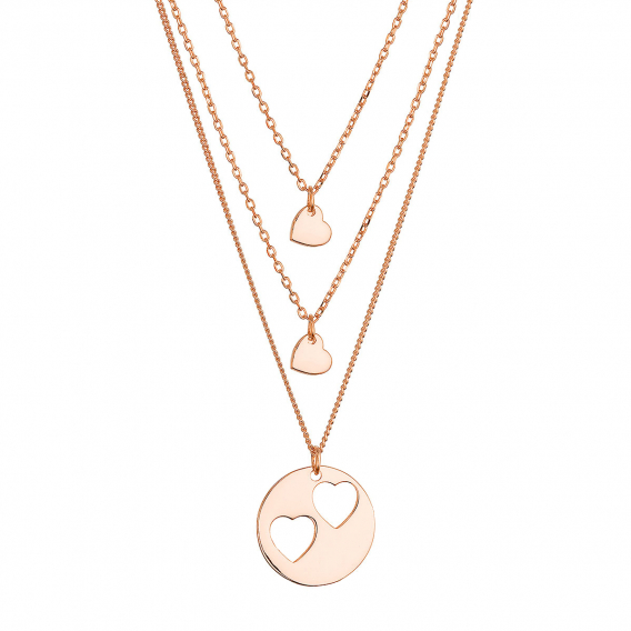 Obrázok pre Pozlátený strieborný set náhrdelníkov pre mamičku a dve dcéry 62048 rose gold