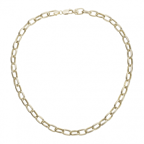 Obrázok pre Pozlátený strieborný silný náhrdelník z oválnych očiek 72085