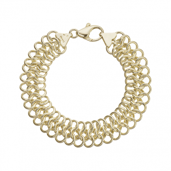 Obrázok pre Prepletený náramok z pozláteného striebra 73063