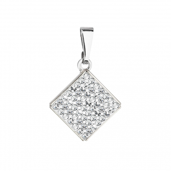 Obrázok pre Prívesok bižutéria s Preciosa kryštály kosoštvorec biela 54044.1 crystal