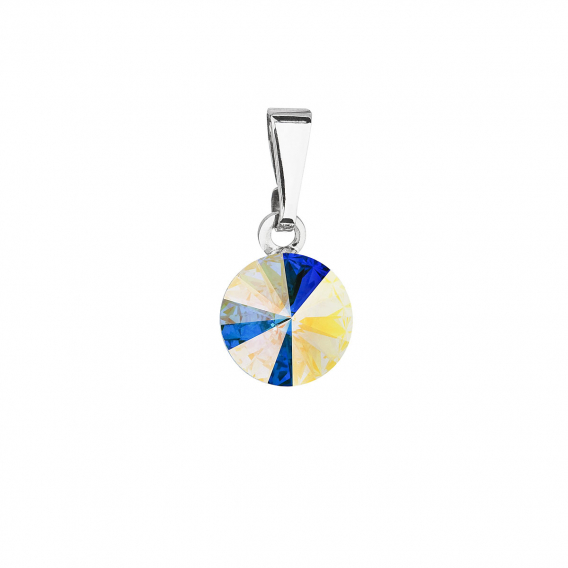 Obrázok pre Prívesok bižutérie so Swarovski kryštálmi AB efekt okrúhly 54018.2