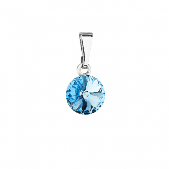 Obrázok pre Prívesok bižutérie so Swarovski kryštálmi modrý okrúhly 54018.3 aqua