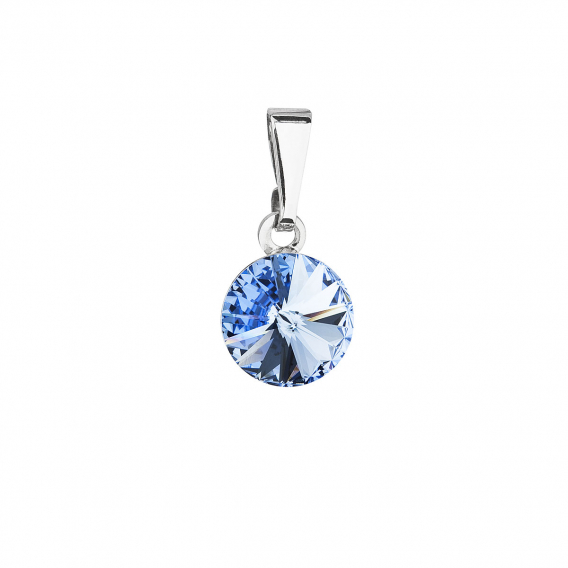 Obrázok pre Prívesok bižutérie so Swarovski kryštálmi modrý okrúhly 54018.3 sapphire