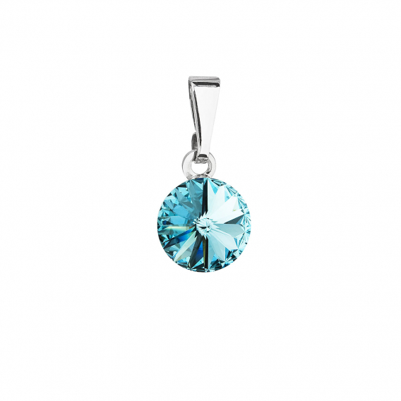 Obrázok pre Prívesok bižutérie so Swarovski kryštálmi modrý okrúhly 54018.3 turquoise