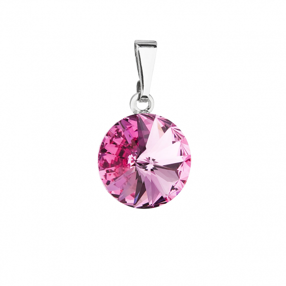 Obrázok pre Prívesok bižutérie so Swarovski kryštálmi ružový okrúhly 54001.3 rose