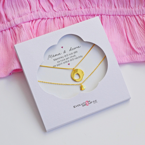 Obrázok pre Sada náhrdelníkov pozlátených so srdiečkami Mama & dcéra OB36