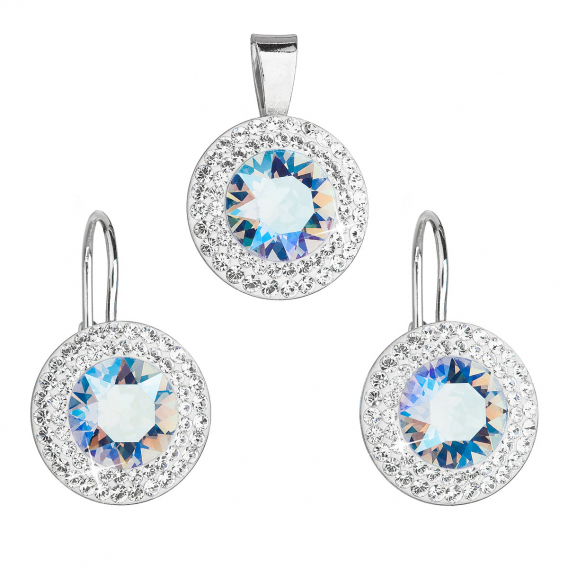 Obrázok pre Sada šperkov s kryštálmi Swarovski náušnice a prívesok modré okrúhle 39107.3 light sapphire shimmer