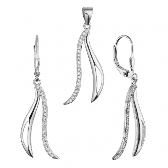 Obrázok pre Sada šperkov vlnky so zirkónmi 19035.1 crystal