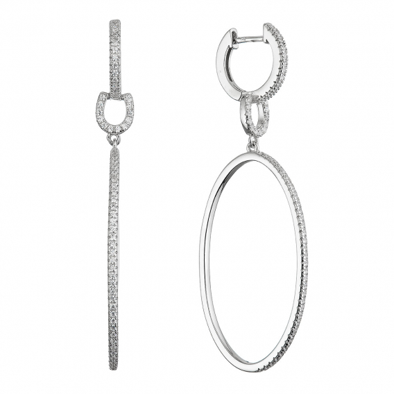Obrázok pre Strieborné dlhé oválne náušnice 11608.1