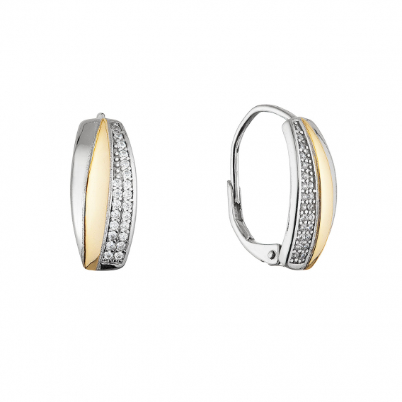 Obrázok pre Strieborné dvojfarebné náušnice 11677.1