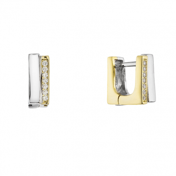 Obrázok pre Strieborné dvojfarebné náušnice 11781.1