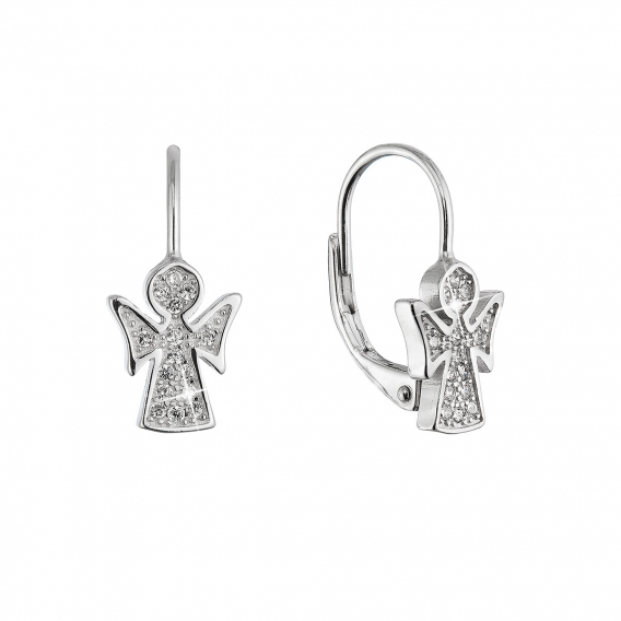 Obrázok pre Strieborné náušnice anjel so zirkónmi 11543.1