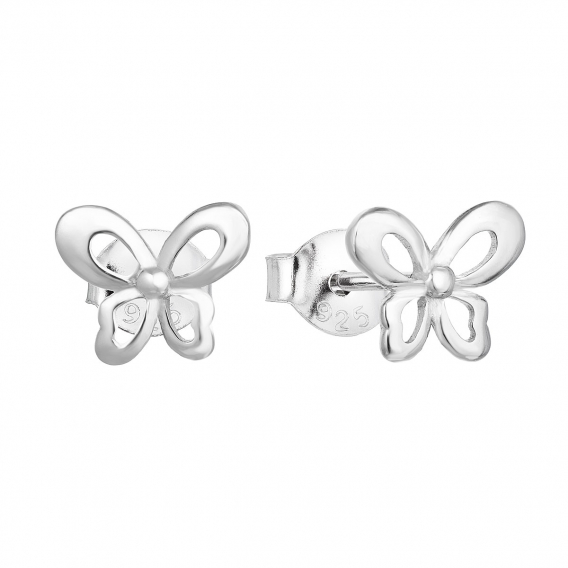 Obrázok pre Strieborné náušnice biely motýľ 11060.1