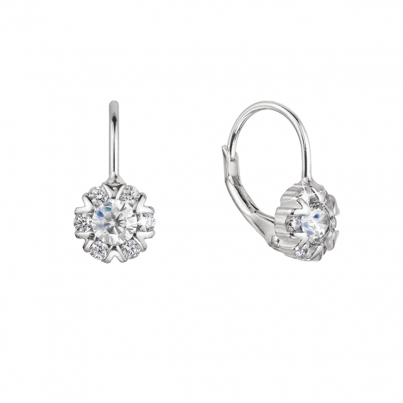 Obrázok pre Strieborné náušnice detské okrúhle so zirkónmi 11474.1 crystal
