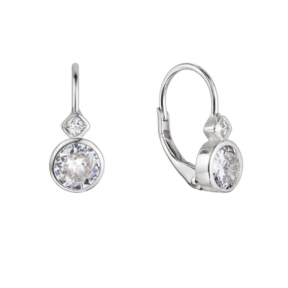 Obrázok pre Strieborné náušnice detské okrúhle so zirkónmi 11479.1 crystal
