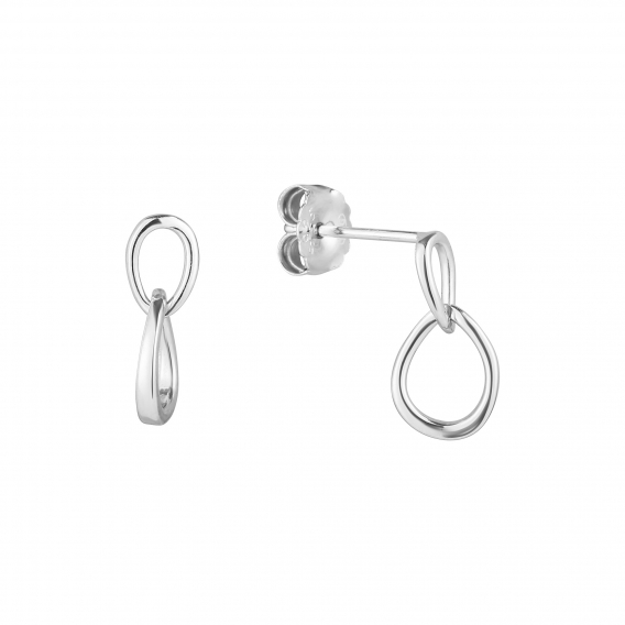 Obrázok pre Strieborné náušnice dva malé ovály 61045