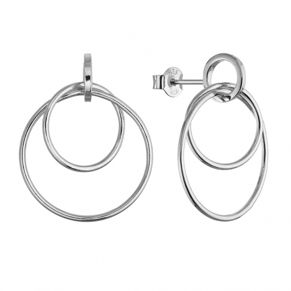 Obrázok pre Strieborné náušnice dvojitý kruh 61168