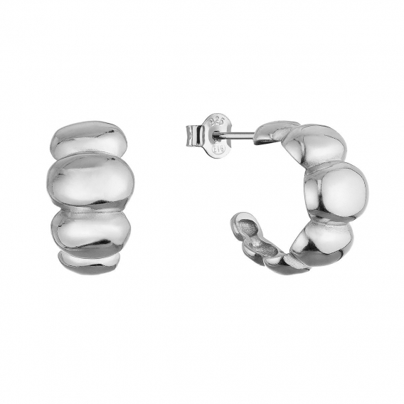 Obrázok pre Strieborné náušnice elegantné polkruhy 61163