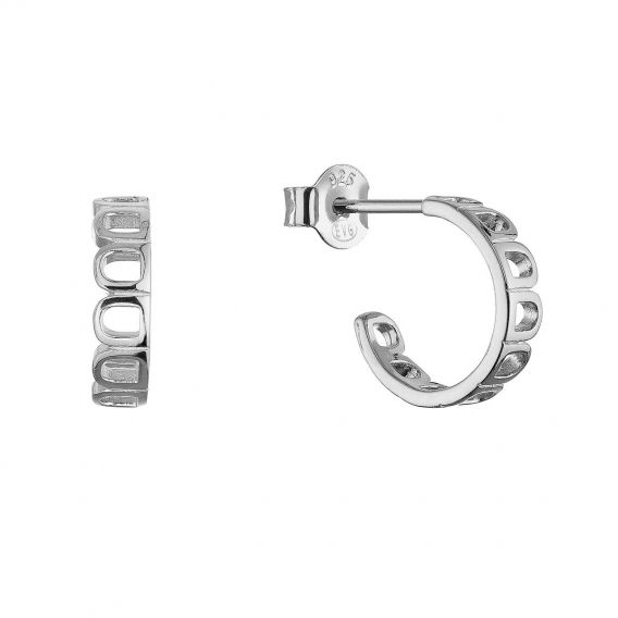Obrázok pre Strieborné náušnice elegantné polkruhy 61165