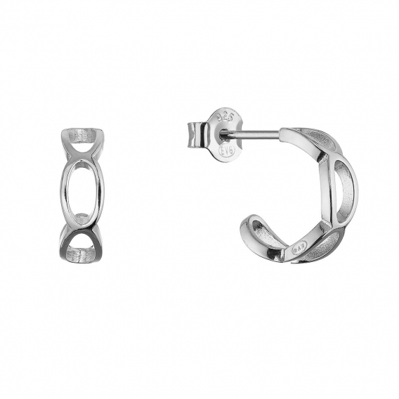 Obrázok pre Strieborné náušnice elegantné polkruhy 61166