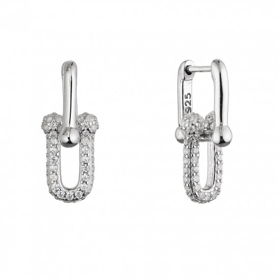 Obrázok pre Strieborné náušnice elegantné uzly so zirkónmi 11660.1